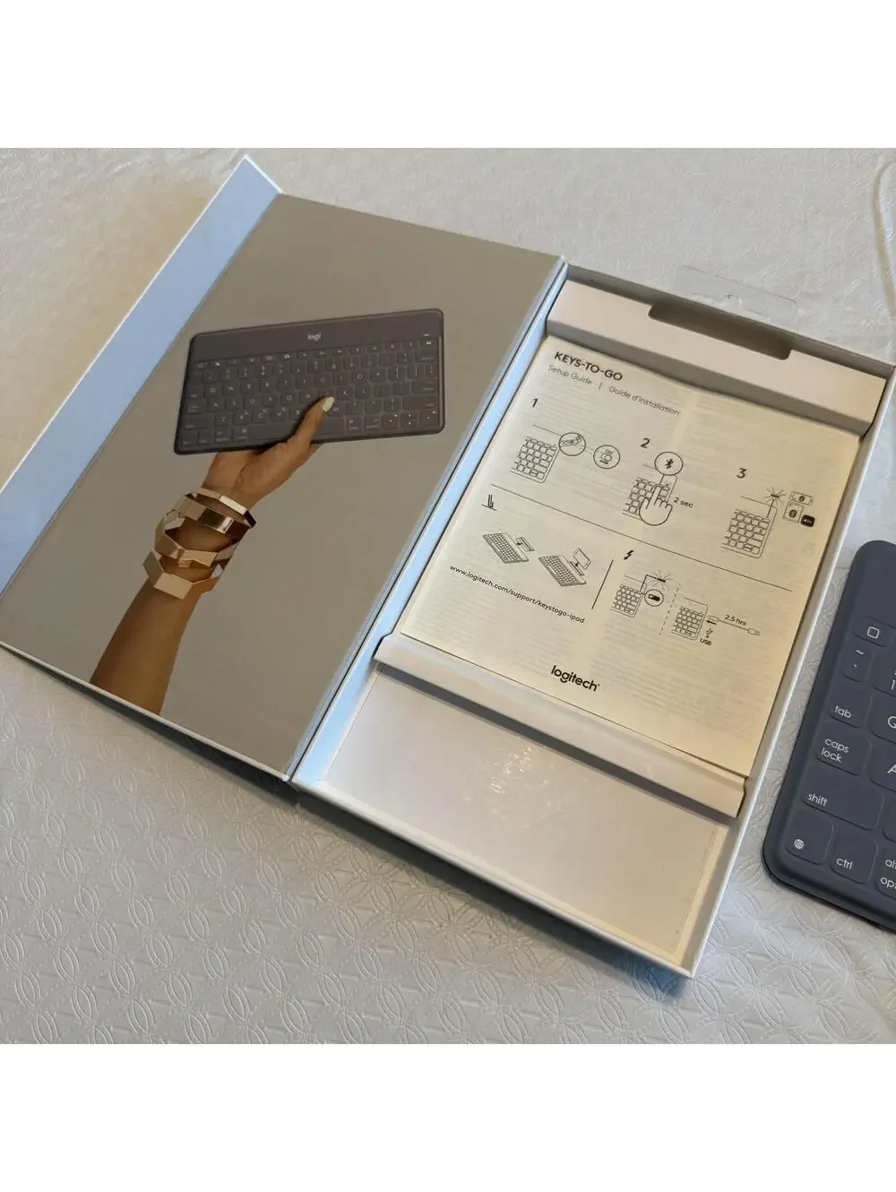 Logitech Keys-To-Go Bluetooth Slim Portable Keyboard for iPhone, iPad, Apple TV